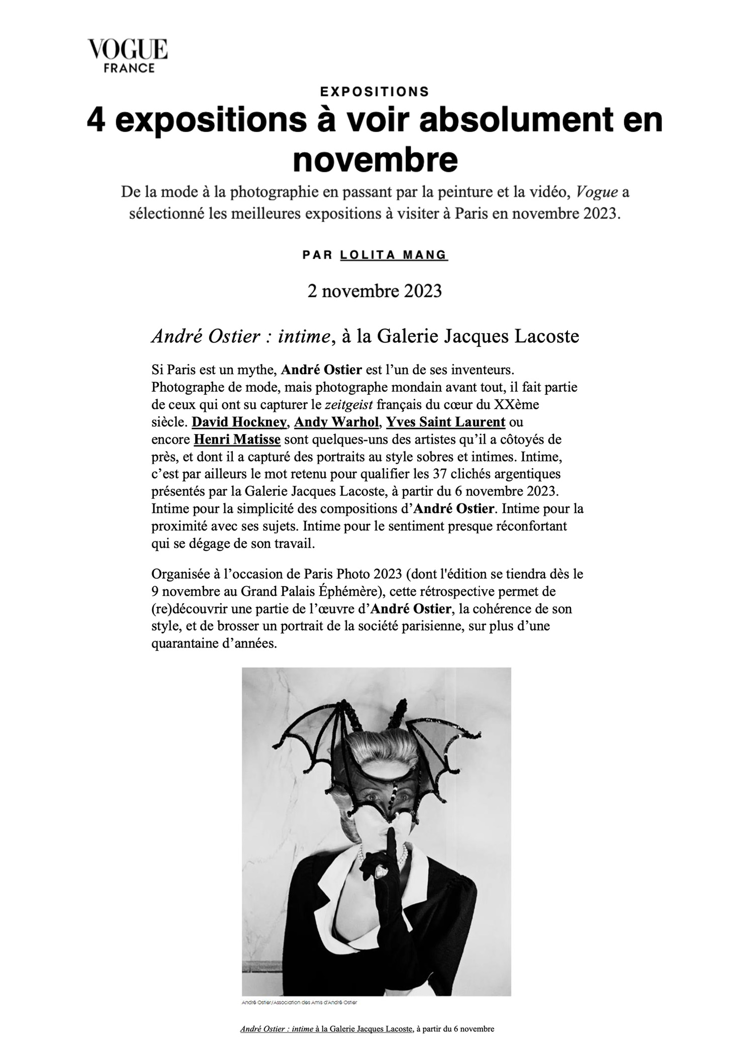 Vogue France - 02 Novembre 2023